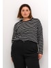 KAFFE curve Langarm-Shirt KCwinni Loose fit in Black Deep/Turtledove Stripe