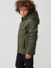 KOROSHI Gestrickte Jungenjacke mit Kapuze in khaki