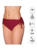 Aquarti Aquarti Damen Bikinihose mit Raffung und Schnüren in dunkelrot