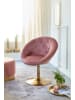 KADIMA DESIGN Loungesessel Samt / Gold Design Drehstuhl, Clubsessel in Rosa