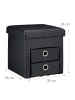 relaxdays Sitzhocker in Schwarz - (B)38 x (H)38 x (T)38 cm