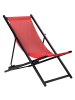 Beliani Gartenliege LOCRI II in Rot/Schwarz - (W) 60 x (H) 79 x (L) 95 cm