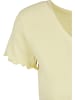 Urban Classics Urban Classics Damen Ladies Cropped Button Up Rib Tee in softyellow