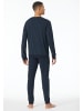 Schiesser Pyjama lang für Herren in blau