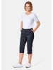 GOLDNER Sportive Capri-Hose aus trageangenehmen Satin in dunkelmarine