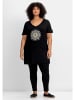 sheego Longshirt in schwarz