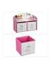 relaxdays Kinderregal "Heldin" in Weiß/ Pink - (B)62,5 x (H)49 x (T)30 cm