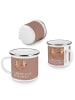 Mr. & Mrs. Panda Camping Emaille Tasse 20. Hochzeitstag Porzella... in Braun Pastell