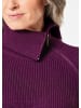 GOLDNER Strickkleid mit raffiniertem asymmetrischem Kragen in beere
