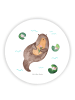 Mr. & Mrs. Panda Rund Magnet Otter Seerose ohne Spruch in Weiß