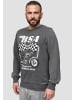 Re:Covered Sweatshirt BritishMotor Flag Charcoal Vintage in Grey