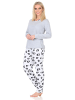 NORMANN Langarm Pyjama Schlafanzug Hose Tiermotiv - 84726 in grau