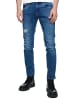 Rusty Neal Jeans Hose "TORI" Slim Fit Destroyed Denim in Royal Blue