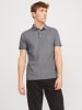 Jack & Jones Polo Shirt JJEPAULOS Sommer Hemd Kragen Pique Cotton in Anthrazit