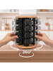 relaxdays Gewürzkarussell "16 Gläser" in Natur/ Schwarz - (H)27 x Ø 19,5 cm