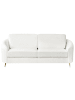Beliani 3-Sitzer Sofa TROSA in Weiß/Gold - (W) 203 x (H) 88 x (L) 86 cm