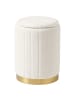 relaxdays Hocker in Weiß - (H)42 x Ø 32 cm