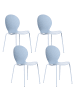 Beliani 4er-Set Gartenstuhl MILOS in Blau