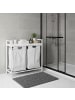 relaxdays Wäschesammler in Weiß/ Grau - (B)73 x (H)72 x (T)33 cm