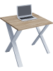 VCM  Schreibtisch Bürotisch Computertisch 80x80 Lona X in Weiß / Sonoma-Eiche