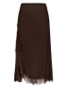 Zero  Satinrock mit Spitze in Chocolate Plum