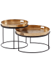 KADIMA DESIGN Couchtisch | 2er Set, Gold/Schwarz, Tablett, Rund in Gold