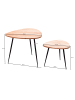 KADIMA DESIGN 2er Set Satztisch Massivholz / Metall Couchtisch Klein