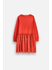 Coccodrillo Baumwollkleid mit langen Ärmeln in rot
