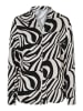 More & More stylishe Langarmbluse, Alloverprint in black/offwhite