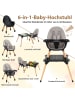 COSTWAY 6 in 1 Hochstuhl Baby in Schwarz