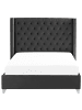 Beliani 2-tlg Doppelbett LUBBON in Schwarz/Silber