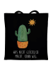 Mr. & Mrs. Panda Strandtasche Kaktus Sonne mit Spruch in Schwarz