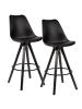 KADIMA DESIGN 2er Set Barhocker Kunstleder / Massivholz