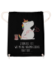 Mr. & Mrs. Panda Sportbeutel Einhorn Näherin mit Spruch in Schwarz