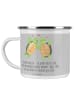 Mr. & Mrs. Panda Camping Emaille Tasse 50. Hochzeitstag mit Spruch in Heather Grey