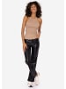 SASSYCLASSY Strick Top mit Bogenkante in Camel