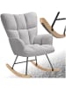 tectake Schaukelstuhl Torve, 68 x 96 x 97 cm, Belastbarkeit 120 kg, Bouclé hellgrau