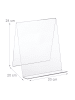 relaxdays 2x Buchaufsteller in Transparent - (B)20 x (H)24 x (T)20 cm