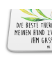 Mr. & Mrs. Panda Glasuntersetzer Hund Blumen mit Spruch in Weiß