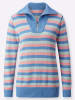 WITT WEIDEN Troyer-Pullover in himmelblau-rosenquarz-geringelt