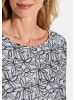 GOLDNER Cityshirt mit Blüten-Muster in weiß / schwarz / gemustert