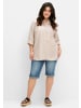 sheego 3/4-Arm-Bluse in beige