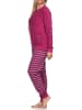 NORMANN Frottee langarm Schlafanzug Bündchen Pyjama - 82641 in beere