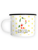 Mr. & Mrs. Panda XL Emaille Tasse Einhorn Gärtner mit Spruch in Weiß