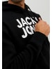 Jack & Jones Sweat Hoodie Frontprint Kapuze Streetwear in Schwarz
