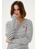 Kaffe Langarm-Shirt Liddy Regular fit in Chalk/Black-Fiery Red Heart