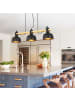 ZMH Pendelleuchte 3-flammige E27 in Schwarz Eisen Drehbar