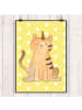 Mr. & Mrs. Panda Poster Einhorn Katze ohne Spruch in Gelb Pastell