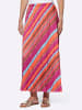 Heine Plisseerock in orange-fuchsia-gestreift