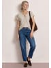 Street One Silk-Look Shirt mit V-Neck und Deko-Detail in Clay Sand
